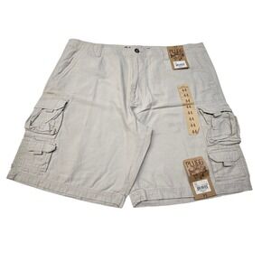 Vintage NWT Y2K Plugg Baggy Cargo Shorts Mens 44 Beige Skater Jorts Grunge 10"L
